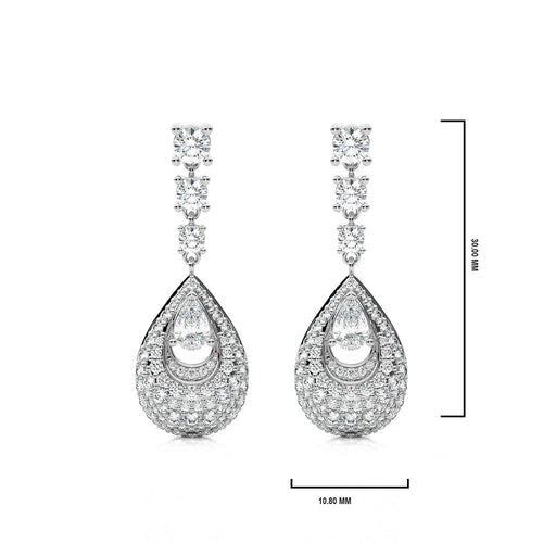2 CT. Teardrop Cluster Cocktail Lab Created Diamond Fashion Earrings.