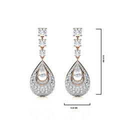 2 CT. Teardrop Cluster Cocktail Lab Created Diamond Fashion Earrings.