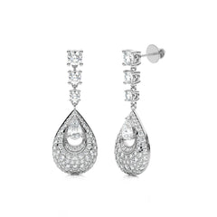 2 CT. Teardrop Cluster Cocktail Lab Created Diamond Fashion Earrings.