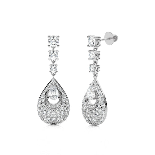 2 CT. Teardrop Cluster Cocktail Lab Created Diamond Fashion Earrings.