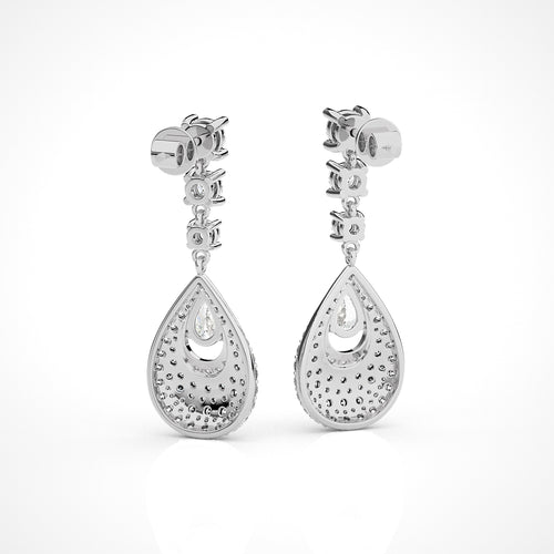 2 CT. Teardrop Cluster Cocktail Lab Created Diamond Fashion Earrings.
