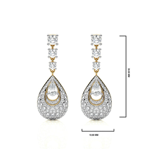 2 CT. Teardrop Cluster Cocktail Lab Created Diamond Fashion Earrings.