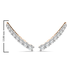 3/4 CT. Round Natural Diamond Climber Earrings