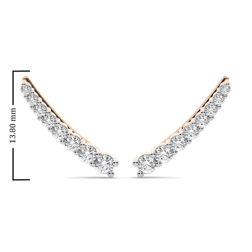 3/4 CT. Round Natural Diamond Climber Earrings