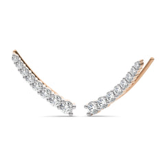 3/4 CT. Round Natural Diamond Climber Earrings