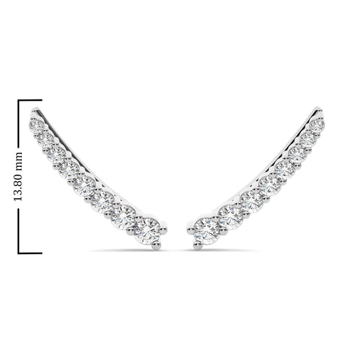 3/4 CT. Round Natural Diamond Climber Earrings
