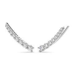 3/4 CT. Round Natural Diamond Climber Earrings