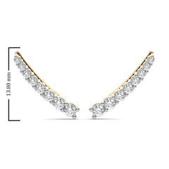 3/4 CT. Round Natural Diamond Climber Earrings