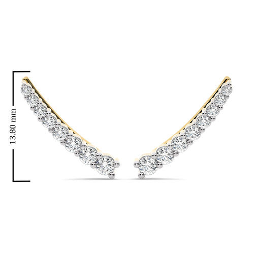3/4 CT. Round Natural Diamond Climber Earrings