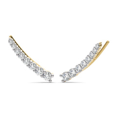 3/4 CT. Round Natural Diamond Climber Earrings