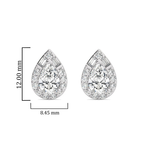 2 CT. Cocktail Lab Created Diamond Halo Tear Drop Stud Earrings