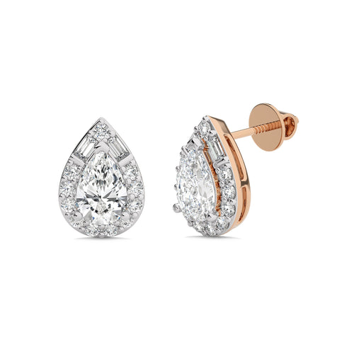 2 CT. Cocktail Lab Created Diamond Halo Tear Drop Stud Earrings