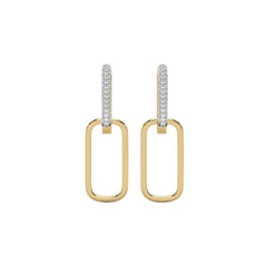 1/4 CT. Paperclip Double Huggies Natural Diamond Earrings