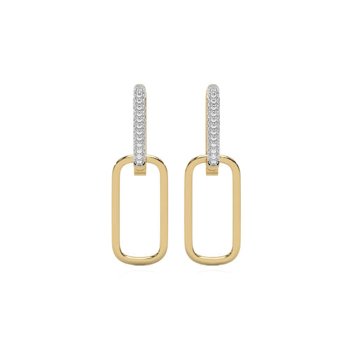 1/4 CT. Paperclip Double Huggies Natural Diamond Earrings