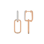 1/4 CT. Paperclip Double Huggies Natural Diamond Earrings