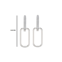 1/4 CT. Paperclip Double Huggies Natural Diamond Earrings