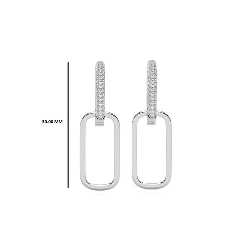 1/4 CT. Paperclip Double Huggies Natural Diamond Earrings