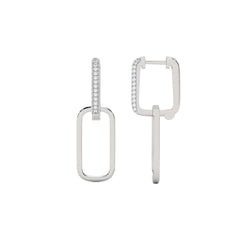 1/4 CT. Paperclip Double Huggies Lab Created Diamond Earrings