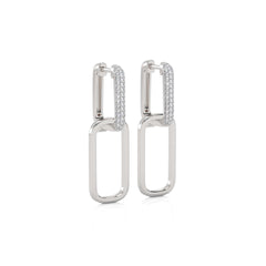 1/4 CT. Paperclip Double Huggies Natural Diamond Earrings