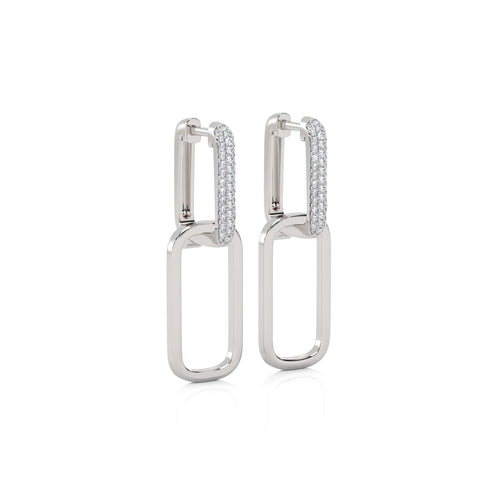 1/4 CT. Paperclip Double Huggies Lab Created Diamond Earrings