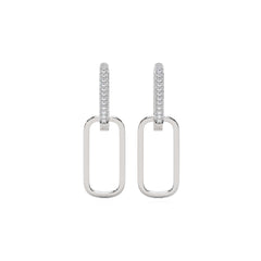 1/4 CT. Paperclip Double Huggies Natural Diamond Earrings