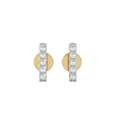 1/4 CT. Round Natural Diamond Bar Stud Earrings