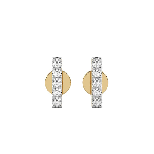 1/4 CT. Round Natural Diamond Bar Stud Earrings