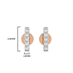 1/4 CT. Round Lab Created Diamond Bar Stud Earrings