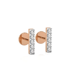 1/4 CT. Round Lab Created Diamond Bar Stud Earrings