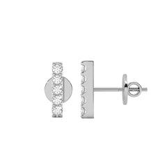 1/4 CT. Round Lab Created Diamond Bar Stud Earrings