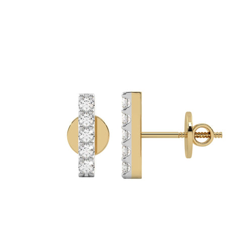 1/4 CT. Round Lab Created Diamond Bar Stud Earrings