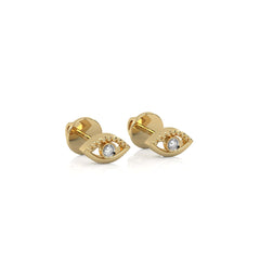 Guardian Glow Bezel Set Lab Created Diamond Evil Eye Stud Earrings
