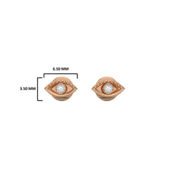 Guardian Glow Bezel Set Lab Created Diamond Evil Eye Stud Earrings