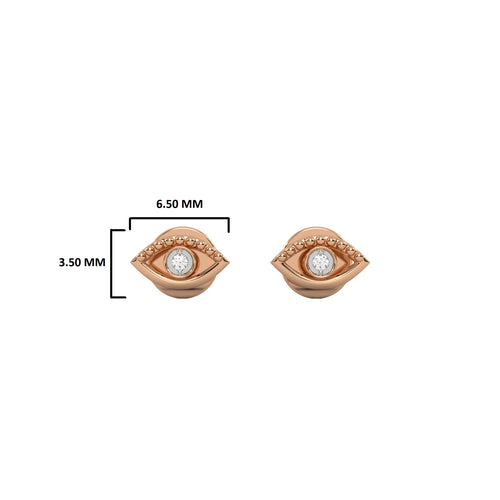 Guardian Glow Bezel Set Lab Created Diamond Evil Eye Stud Earrings