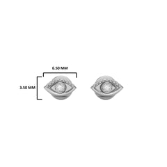 Guardian Glow Bezel Set Lab Created Diamond Evil Eye Stud Earrings