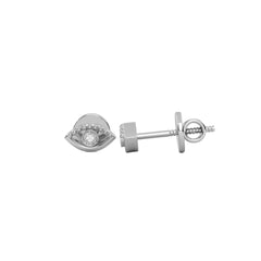 Guardian Glow Bezel Set Lab Created Diamond Evil Eye Stud Earrings