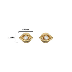Guardian Glow Bezel Set Natural Diamond Evil Eye Stud Earrings with Diamond Accent