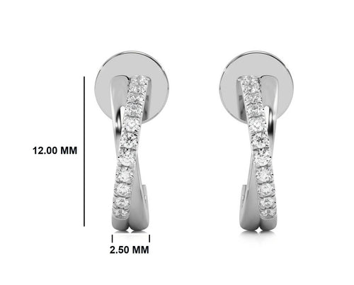 1/8 CT. Round Natural Diamond Criss Cross Earrings