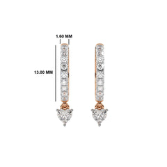 1/2 CT. Round and Heart Shape Lab Created Diamond Huggies Hoop Earrings