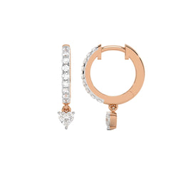 1/2 CT. Round and Heart Shape Lab Created Diamond Huggies Hoop Earrings