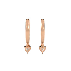 1/2 CT. Round and Heart Shape Natural Diamond Huggies Hoop Earrings