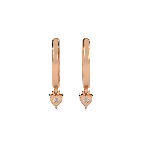 1/2 CT. Round and Heart Shape Lab Created Diamond Huggies Hoop Earrings