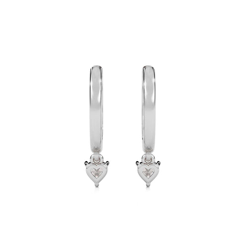 1/2 CT. Round and Heart Shape Lab Created Diamond Huggies Hoop Earrings
