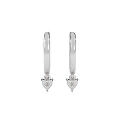 1/2 CT. Round and Heart Shape Lab Created Diamond Huggies Hoop Earrings
