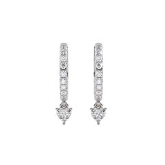 1/2 CT. Round and Heart Shape Lab Created Diamond Huggies Hoop Earrings
