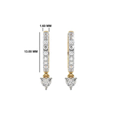 1/2 CT. Round and Heart Shape Lab Created Diamond Huggies Hoop Earrings