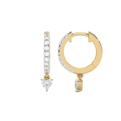 1/2 CT. Round and Heart Shape Lab Created Diamond Huggies Hoop Earrings