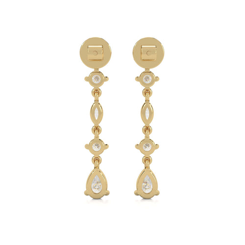 2 CT. Multi Shape Lab Created Diamond Dangle Drop Earrings