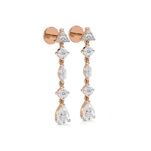 2 CT. Multi Shape Lab Created Diamond Dangle Drop Earrings