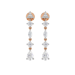 2 CT. Multi Shape Natural Diamond Dangle Drop Earrings